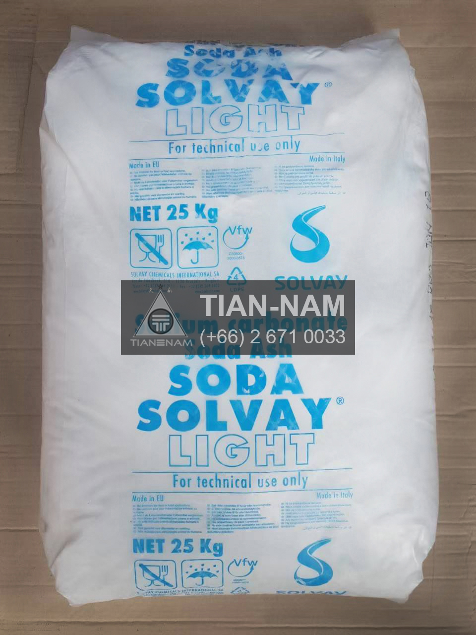 โซเดียม คาร์บอเนต เทคเกรด (Sodium carbonate , Soda Ash Light Tech Grade  Solvay) Solvay SC01 261583